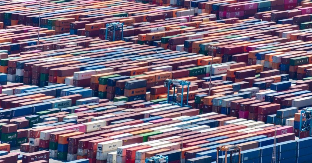 Shipping containers at a port for IEEPA tariff refund readiness